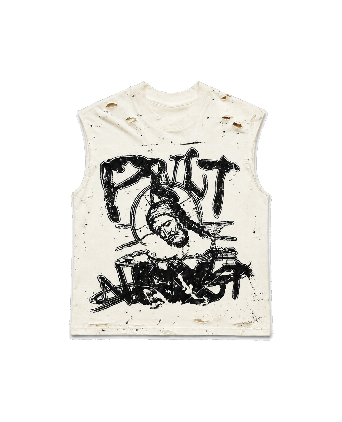 “Saint” Muscle Tee - Off WHT