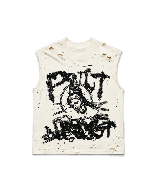 “Saint” Muscle Tee - Off WHT