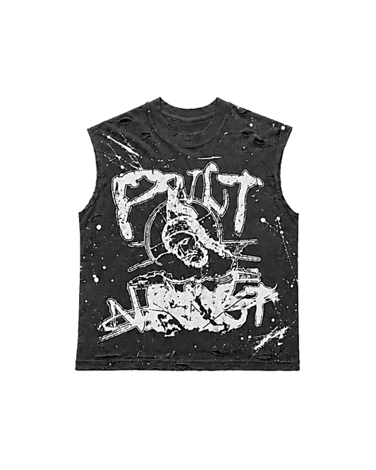 “Saint” Muscle Tee - Off BLK