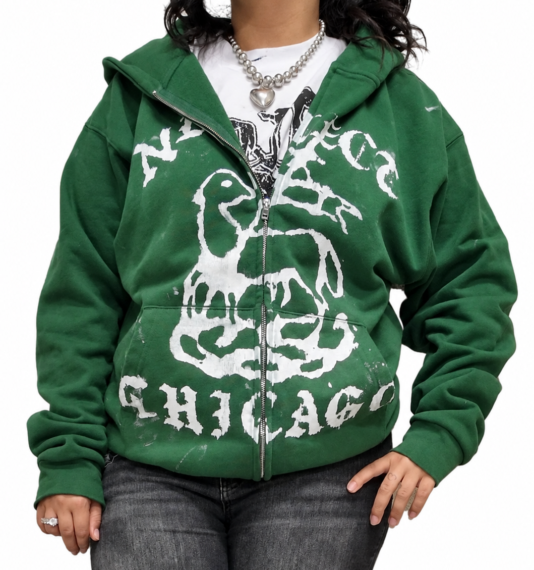 “Passover” Zip-Up - Forest GRN